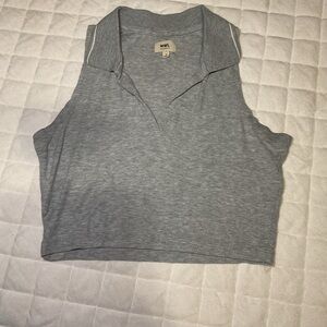 Madewell Gray Sleeveless Crop Top